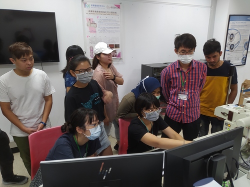 Students visiting the laboratory with valuable instruments and equipment